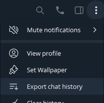 Chat export settings